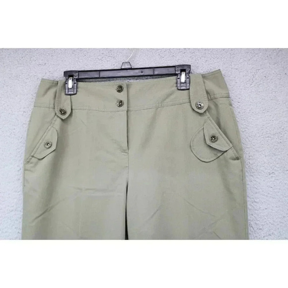 Larry Levine Stretch Women's Olive Green Capri's -Sz. 14-Pockets-Nice - Picture 2 of 9